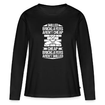 Maître Maçonnerie Maçonnerie Maçon Maçon - T-shirt manches longues Premium bio Femme - noir - Devant - Julia (174cm)