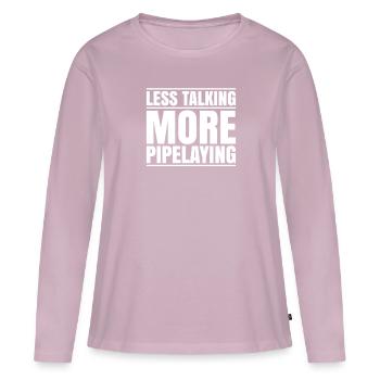 Constructeur de pipelines Construction de pipelines Pipelayer - T-shirt manches longues Premium bio Femme - rose poudré - Devant - Julia (174cm)