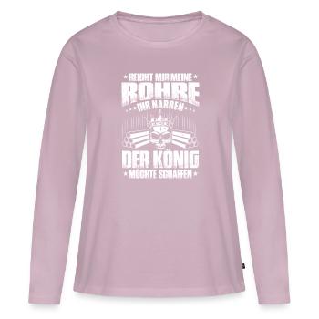 Constructeur de pipelines Construction de pipelines Pipelayer - T-shirt manches longues Premium bio Femme - rose poudré - Devant - Julia (174cm)