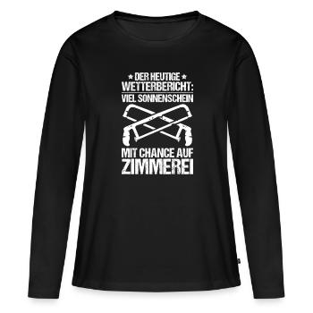 Zimmerer Zimmermann Zimmerei Carpenter Carpentry - Frauen Premium Bio Langarmshirt - Schwarz - Vorne - Julia (174cm)
