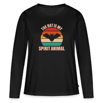 Fledermaus Fledermäuse Bat Bats Fledertier - Frauen Premium Bio Langarmshirt - Schwarz - Vorne - Julia (174cm)