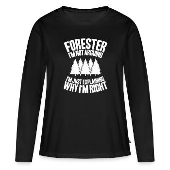 Forester Forestry Forester Forest workers Forest - Women's Premium Organic Long Sleeve Shirt - black - Front - Julia (174cm)