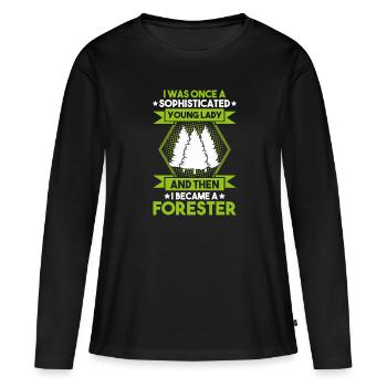 Forester Forestry Forester Forest workers Forest - Women's Premium Organic Long Sleeve Shirt - black - Front - Julia (174cm)