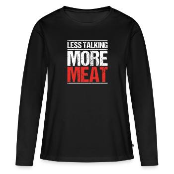Carnivore Diät Carnivore Ernährung Carnivore Diet - T-shirt manches longues Premium bio Femme - noir - Devant - Julia (174cm)