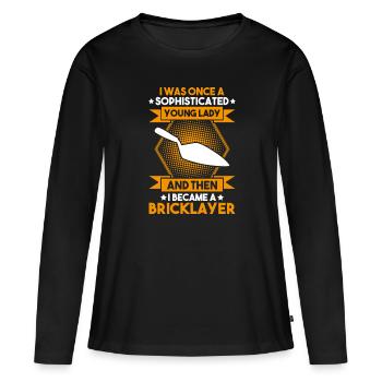 Maître Maçonnerie Maçonnerie Maçon Maçon - T-shirt manches longues Premium bio Femme - noir - Devant - Julia (174cm)