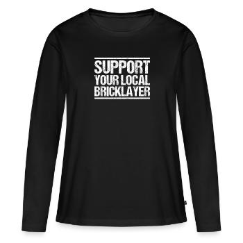 Maître Maçonnerie Maçonnerie Maçon Maçon - T-shirt manches longues Premium bio Femme - noir - Devant - Julia (174cm)