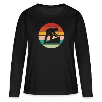 Dachdecker Dachdeckerei Dachdecken Roofer Roofing - Frauen Premium Bio Langarmshirt - Schwarz - Vorne - Julia (174cm)