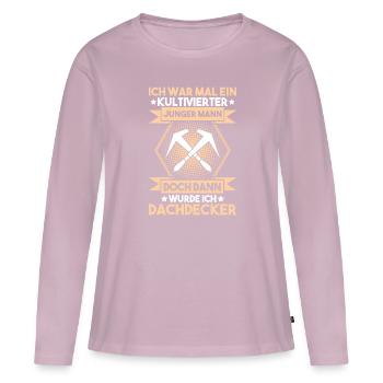 Dachdecker Dachdeckerei Dachdecken Roofer Roofing - Frauen Premium Bio Langarmshirt - Altrosa - Vorne - Julia (174cm)
