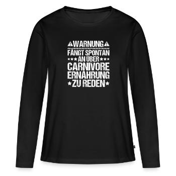Carnivore Diät Carnivore Ernährung Carnivore Diet - T-shirt manches longues Premium bio Femme - noir - Devant - Julia (174cm)