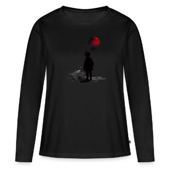 Boy with balloon - Women's Premium Organic Long Sleeve Shirt - black - Front - Julia (174cm)