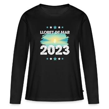 Lloret de Mar 2023 - T-shirt manches longues Premium bio Femme - noir - Devant - Julia (174cm)