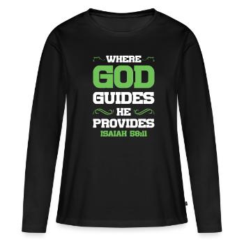 God directs the Bible - Women's Premium Organic Long Sleeve Shirt - black - Front - Julia (174cm)