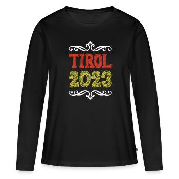 Tyrol 2023 - T-shirt manches longues Premium bio Femme - noir - Devant - Julia (174cm)