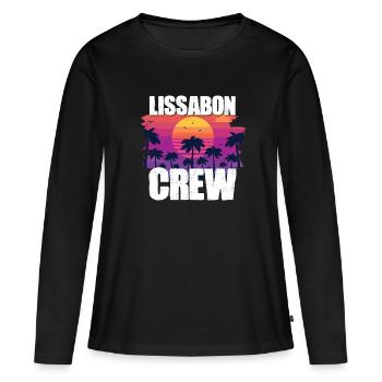 Lissabon Urlaub - Frauen Premium Bio Langarmshirt - Schwarz - Vorne - Julia (174cm)