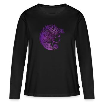 Mystical Woman - Silhouette - Women's Premium Organic Long Sleeve Shirt - black - Front - Julia (174cm)