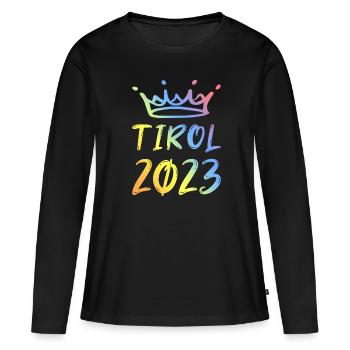 Tyrol 2023 - T-shirt manches longues Premium bio Femme - noir - Devant - Julia (174cm)