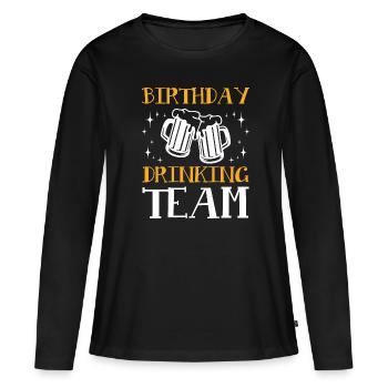 Équipe de consommation d’anniversaire - T-shirt manches longues Premium bio Femme - noir - Devant - Julia (174cm)