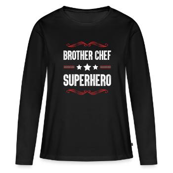Brother Super-héros - T-shirt manches longues Premium bio Femme - noir - Devant - Julia (174cm)