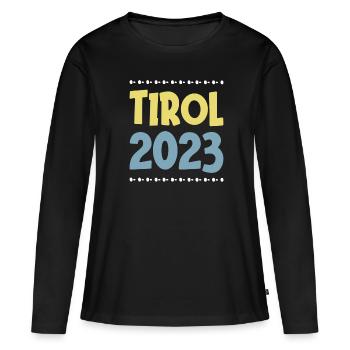 Tyrol 2023 - T-shirt manches longues Premium bio Femme - noir - Devant - Julia (174cm)