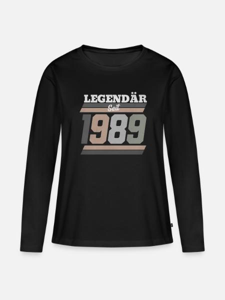 Legendär seit 1989 - Frauen Premium Bio Langarmshirt - Schwarz