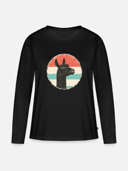 Alpaka - Frauen Premium Bio Langarmshirt - Schwarz