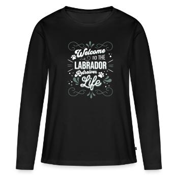 Labrador - T-shirt manches longues Premium bio Femme - noir - Devant - Julia (174cm)