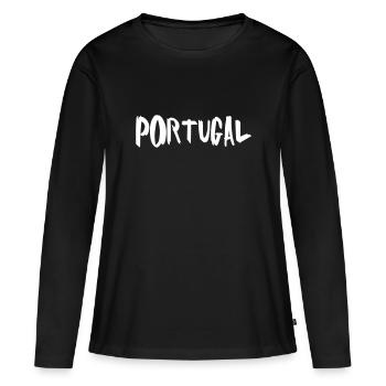 Portugal - T-shirt manches longues Premium bio Femme - noir - Devant - Julia (174cm)
