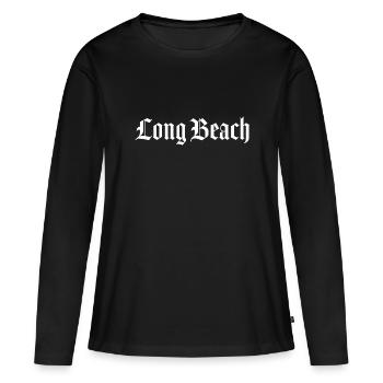 Cadeau de Long Beach California California USA - T-shirt manches longues Premium bio Femme - noir - Devant - Julia (174cm)