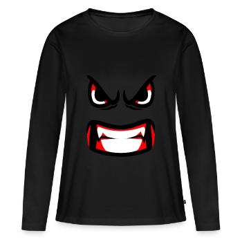 mauvaises dents le visage fendant - T-shirt manches longues Premium bio Femme - noir - Devant - Julia (174cm)