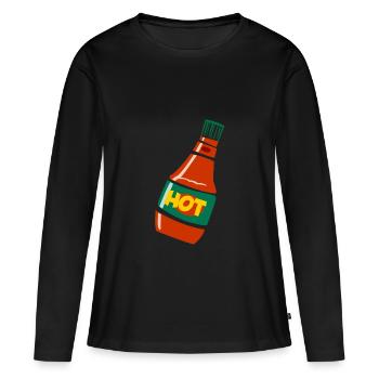 Sauce piquante - grillades et barbeque - T-shirt manches longues Premium bio Femme - noir - Devant - Julia (174cm)