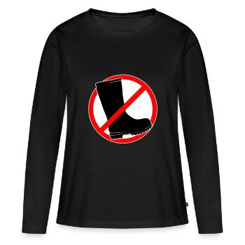 Rubber boots forbidden - gardening and gardening - Women's Premium Organic Long Sleeve Shirt - black - Front - Julia (174cm)