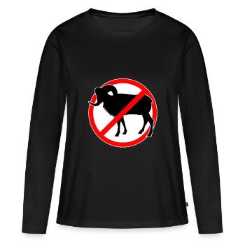 Goats or mouflons prohibited - goat - Women's Premium Organic Long Sleeve Shirt - black - Front - Julia (174cm)