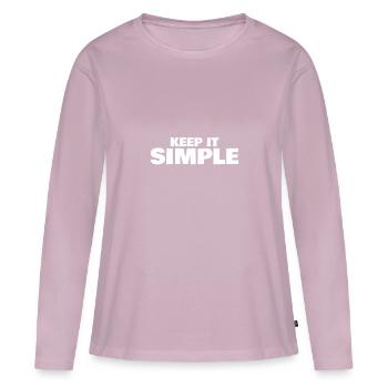 Restez simple en disant - T-shirt manches longues Premium bio Femme - rose poudré - Devant - Julia (174cm)