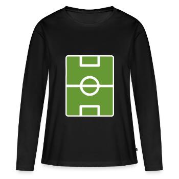 Terrain de football - T-shirt manches longues Premium bio Femme - noir - Devant - Julia (174cm)
