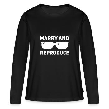 Se marier et se reproduire - T-shirt manches longues Premium bio Femme - noir - Devant - Julia (174cm)