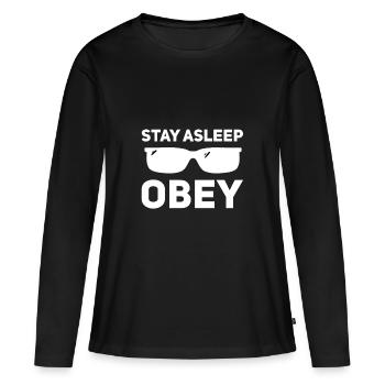 Dormez, obéissez - T-shirt manches longues Premium bio Femme - noir - Devant - Julia (174cm)