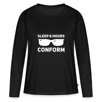 Schlafen Sie 8 Stunden, passen Sie sich an - Frauen Premium Bio Langarmshirt - Schwarz - Vorne - Julia (174cm)
