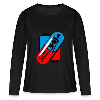 Prendre - Le vôtre - Médicament - Santé - T-shirt manches longues Premium bio Femme - noir - Devant - Julia (174cm)
