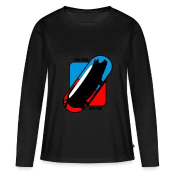 Prenez votre médicament - Cochon - T-shirt manches longues Premium bio Femme - noir - Devant - Julia (174cm)