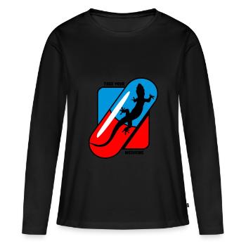 Prenez vos médicaments - Geckos - T-shirt manches longues Premium bio Femme - noir - Devant - Julia (174cm)