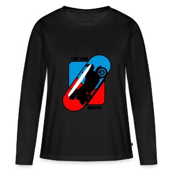 Prenez vos médicaments - Moto - T-shirt manches longues Premium bio Femme - noir - Devant - Julia (174cm)