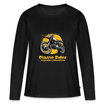 klassische Fahrten Motocross - Frauen Premium Bio Langarmshirt - Schwarz - Vorne - Julia (174cm)