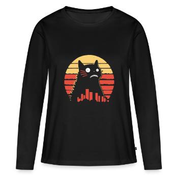 riesige Monster Katze - Frauen Premium Bio Langarmshirt - Schwarz - Vorne - Julia (174cm)