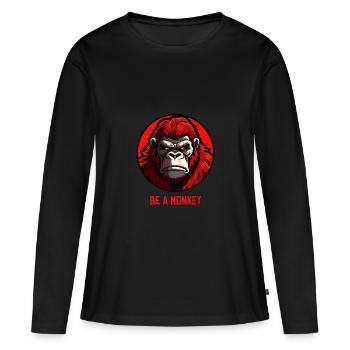 Sei ein Affe - Frauen Premium Bio Langarmshirt - Schwarz - Vorne - Julia (174cm)
