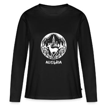 Page d’accueil : Montagne et nature – Autriche - T-shirt manches longues Premium bio Femme - noir - Devant - Julia (174cm)