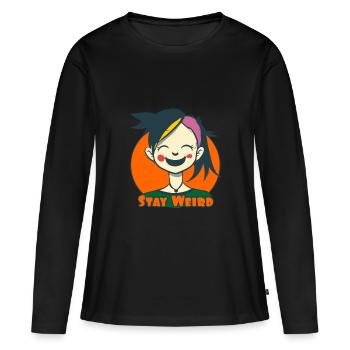Naughty Sweet Alternative – Stay Weird - T-shirt manches longues Premium bio Femme - noir - Devant - Julia (174cm)