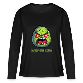 Met fin à l’obsession de l’avocat - T-shirt manches longues Premium bio Femme - noir - Devant - Julia (174cm)