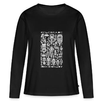 Feiere deine Einzigartigkeit - Frauen Premium Bio Langarmshirt - Schwarz - Vorne - Julia (174cm)