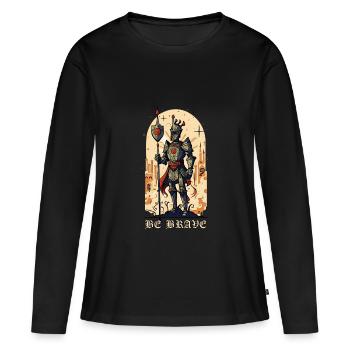 Be Brave – Medieval Knight - Women's Premium Organic Long Sleeve Shirt - black - Front - Julia (174cm)
