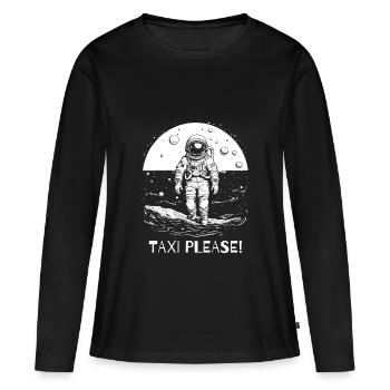 Taxi s’il vous plaît, astronaute - T-shirt manches longues Premium bio Femme - noir - Devant - Julia (174cm)